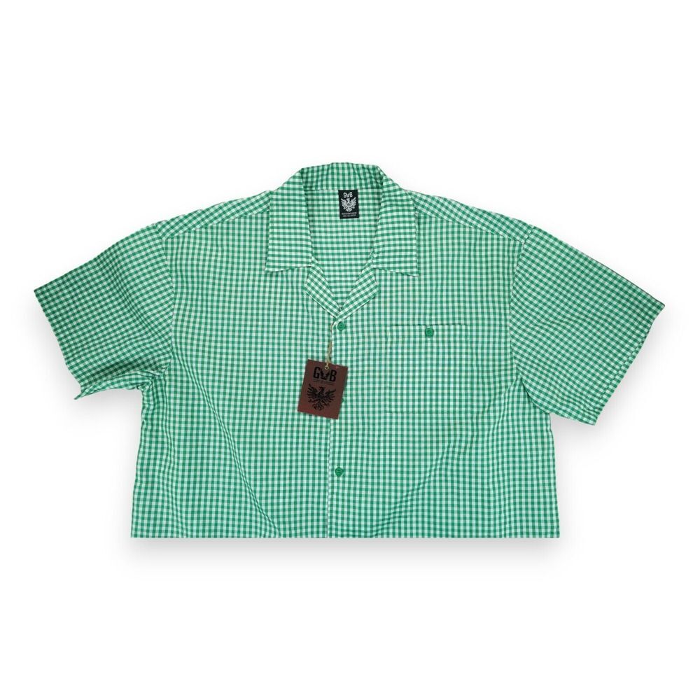 NWT GB BLACK LABEL‎ MEN'S GREEN PLAID SHORT SLEEVES SHIRT 3XL - Picture 3 of 5